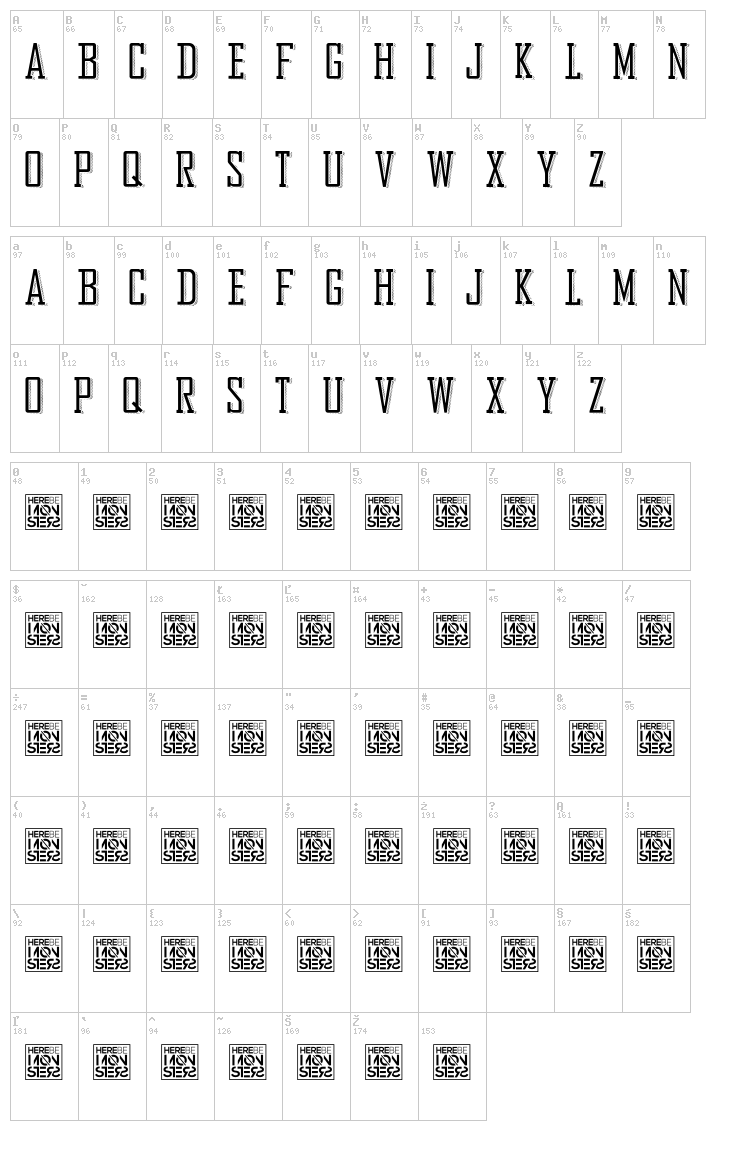 Bureau font map
